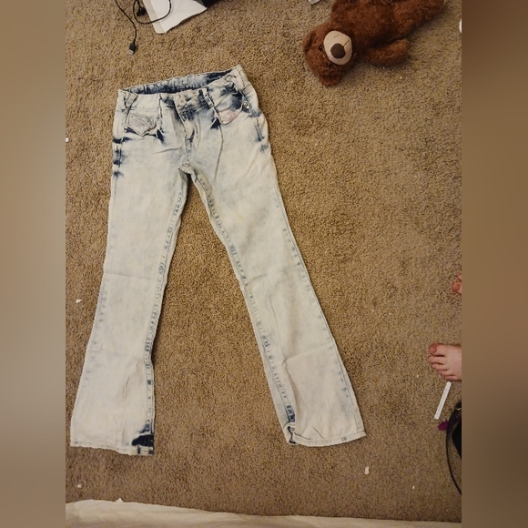 Amethyst Womens Acid Wash Skinny Jeans Size 9 Distressed Stretch Denim - Picture 1 of 3